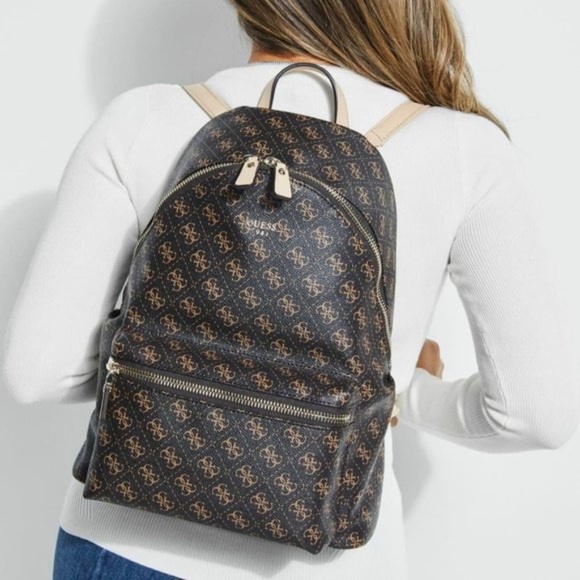NEW GUESS Leeza Logo Backpack - Picture 1 of 7